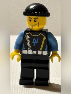 LEGO Aqua Raider W/ Black Cap And Cheeklines Minifigure Toy Toys Cake Topper